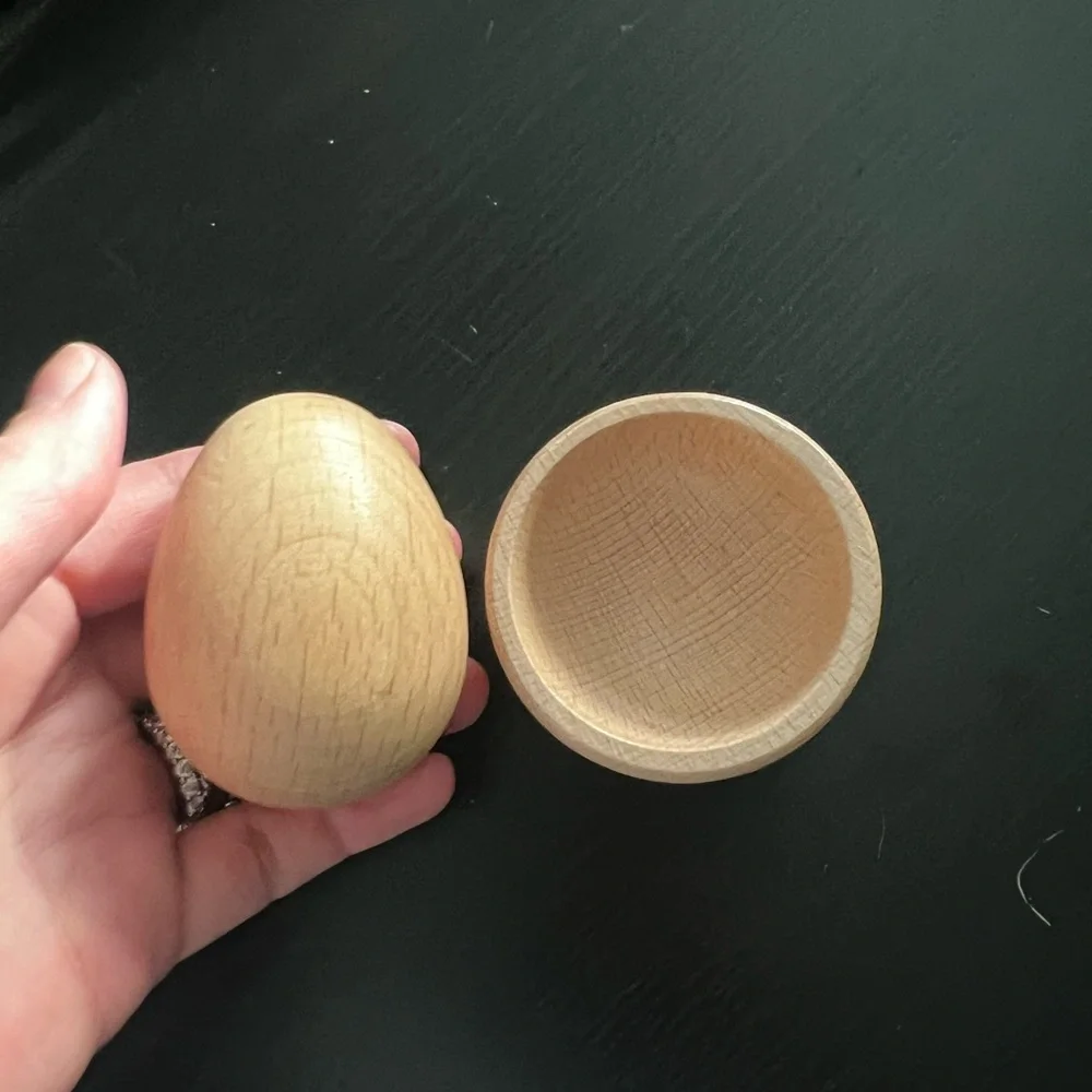 Lovevery Natural Wood Montessori Egg Cup from The Explorer 9-10 Month Play Kit